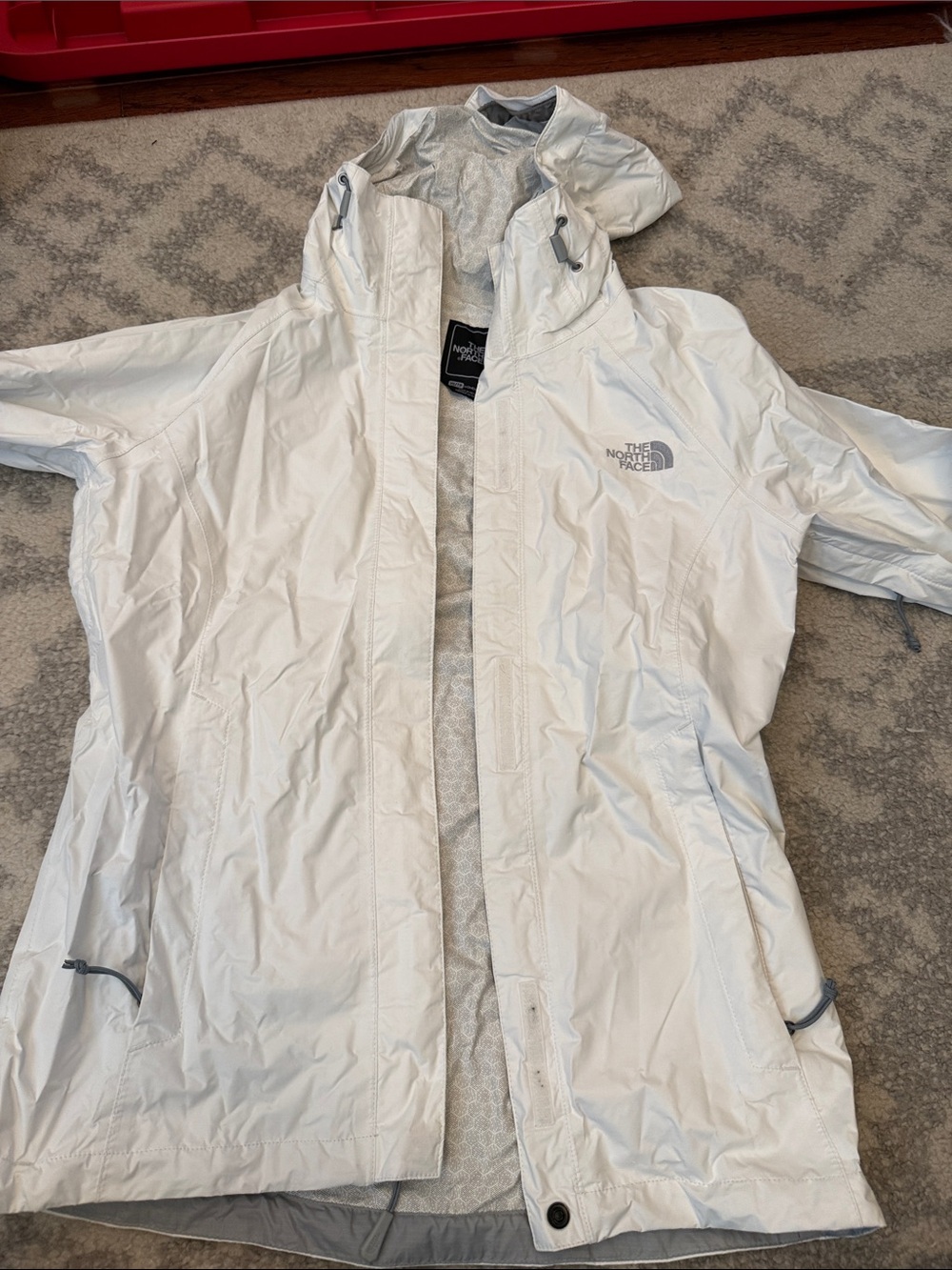 The North Face Women's White Waterproof Hooded Rain Jacket - Size XS